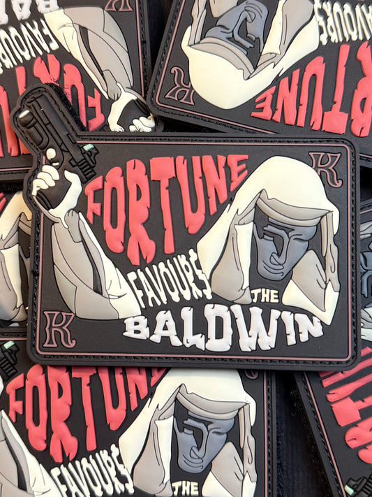 Fortune Favours The Baldwin - PVC Patch- Rear View Mirror Apparel