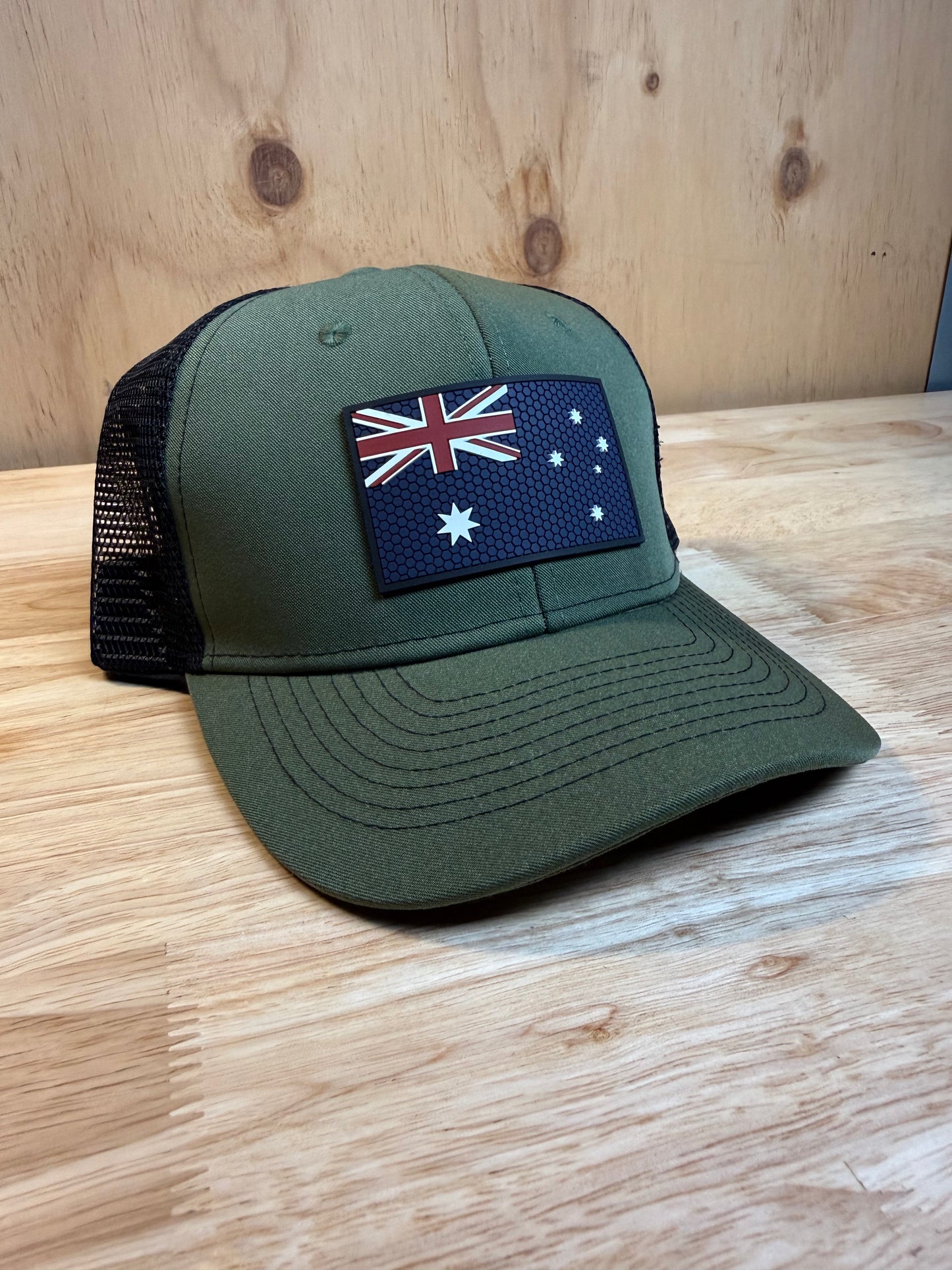 Green on Black Trucker Hat – PVC Australia Colour
