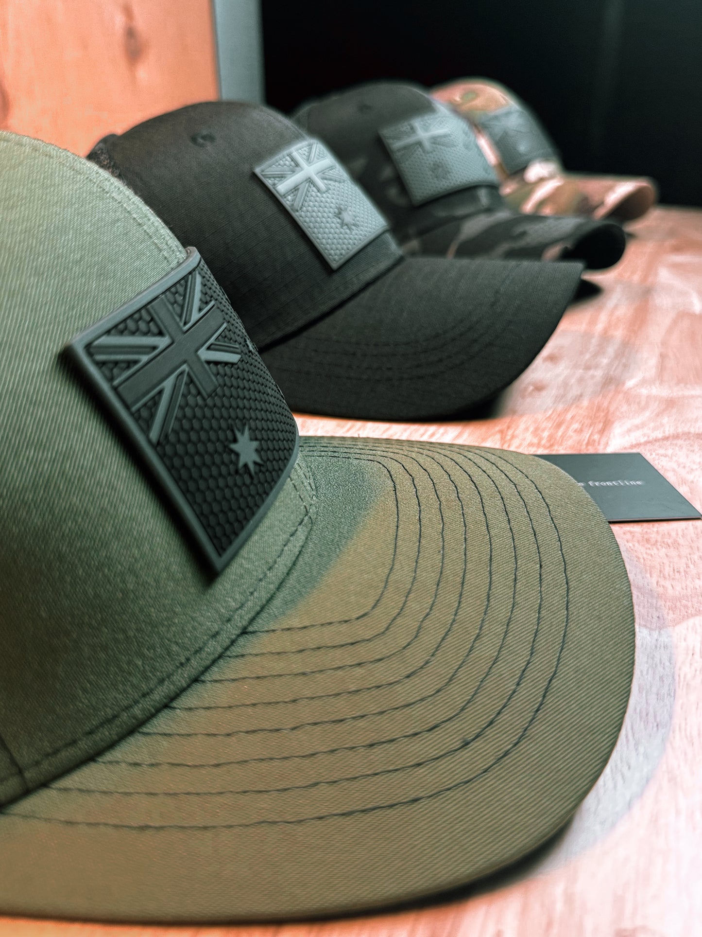 Green on Black Trucker Hat – PVC Subdued Australia Flag