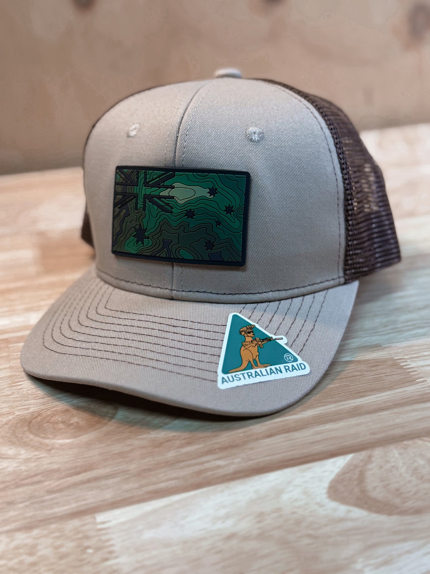 Tan on Brown Trucker Hat - ANF Rugged Terrain