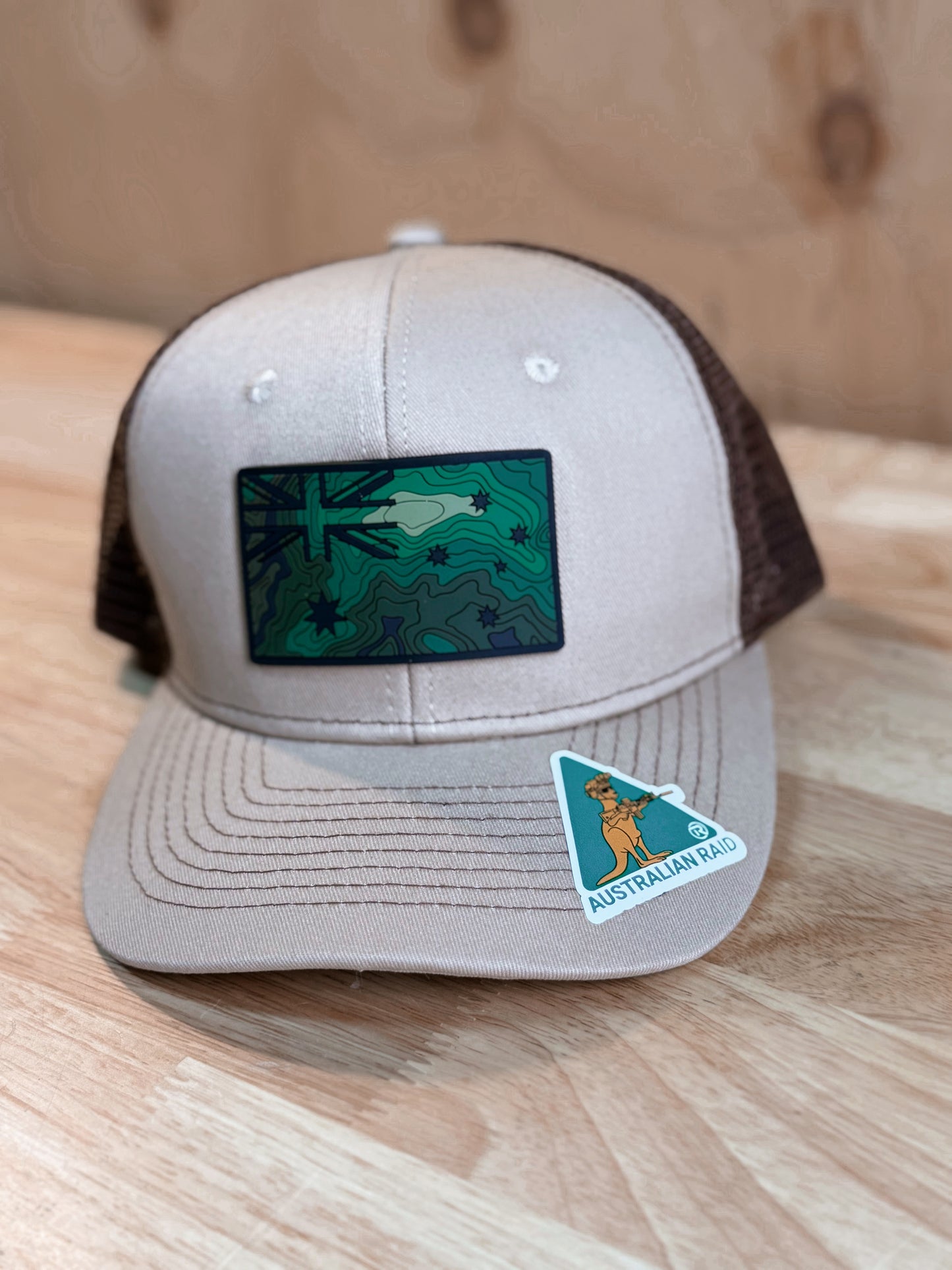 Tan on Brown Trucker Hat - ANF Rugged Terrain