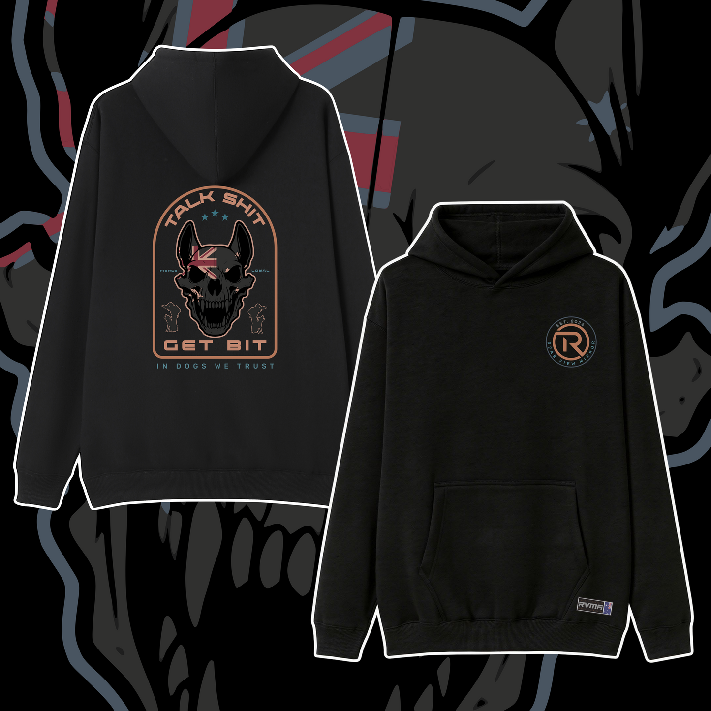 Talk Shit Get Bit - Pocket Hoodie - Rear View Mirror Apparel