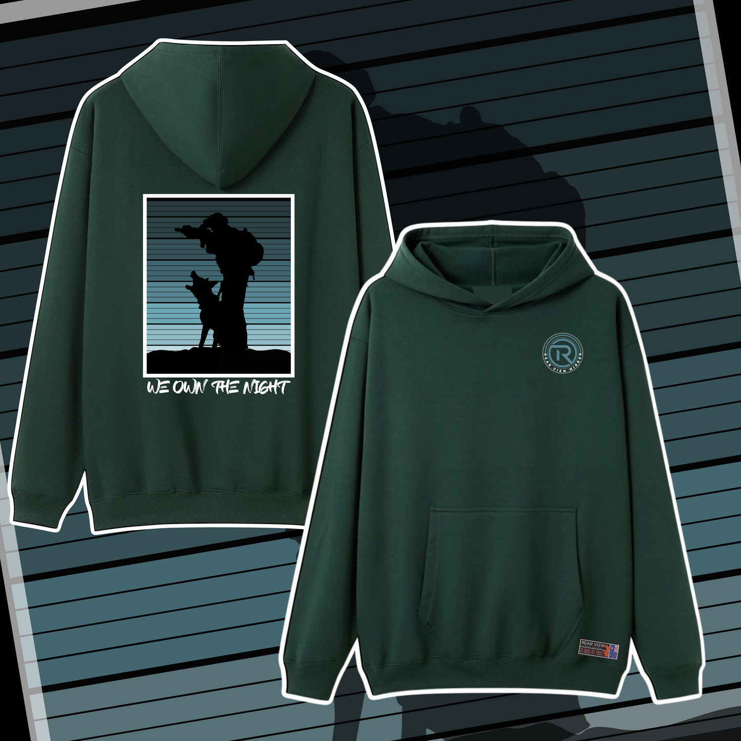 We Own The Night - Pocket Hoodie - Rear View Mirror Apparel