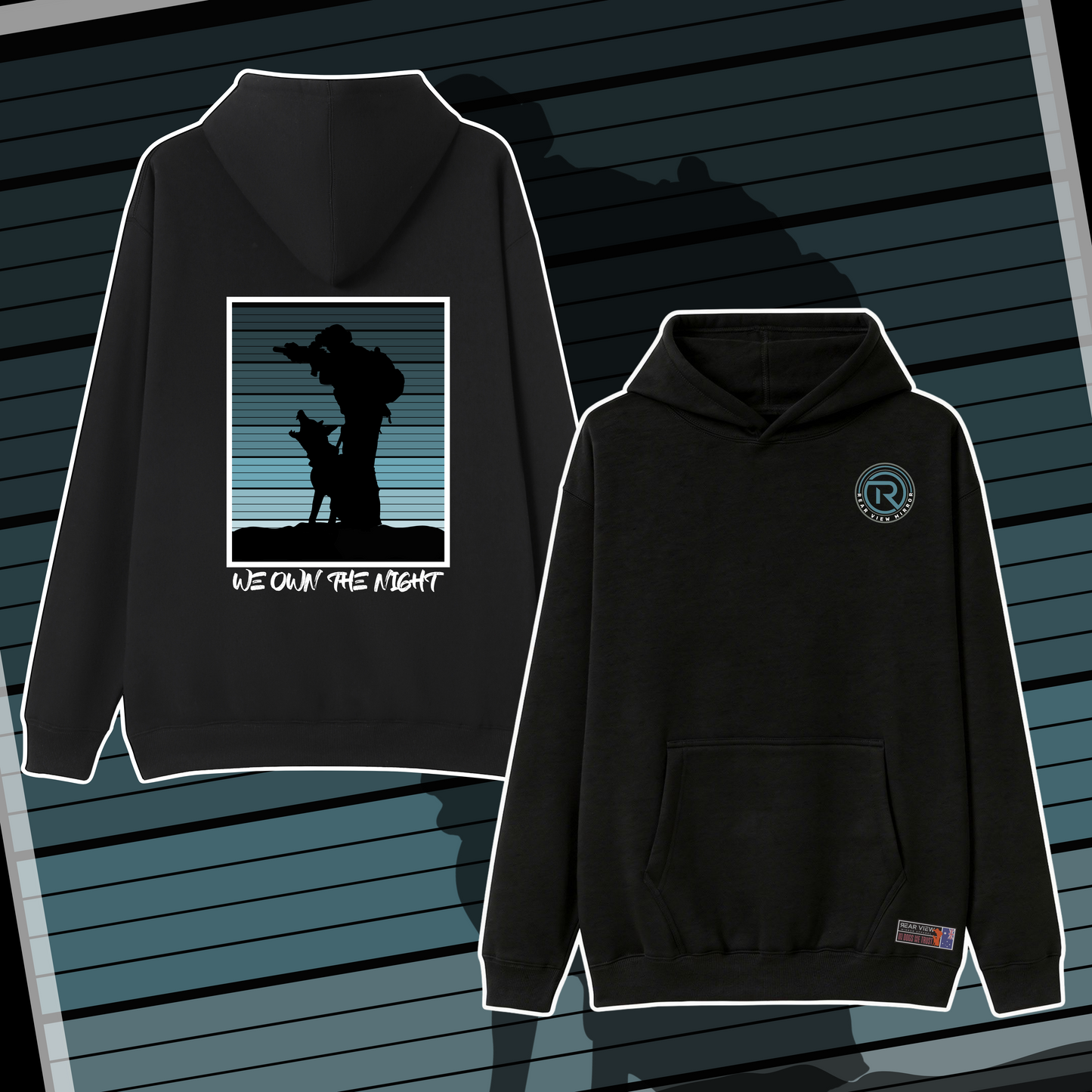 We Own The Night - Pocket Hoodie - Rear View Mirror Apparel