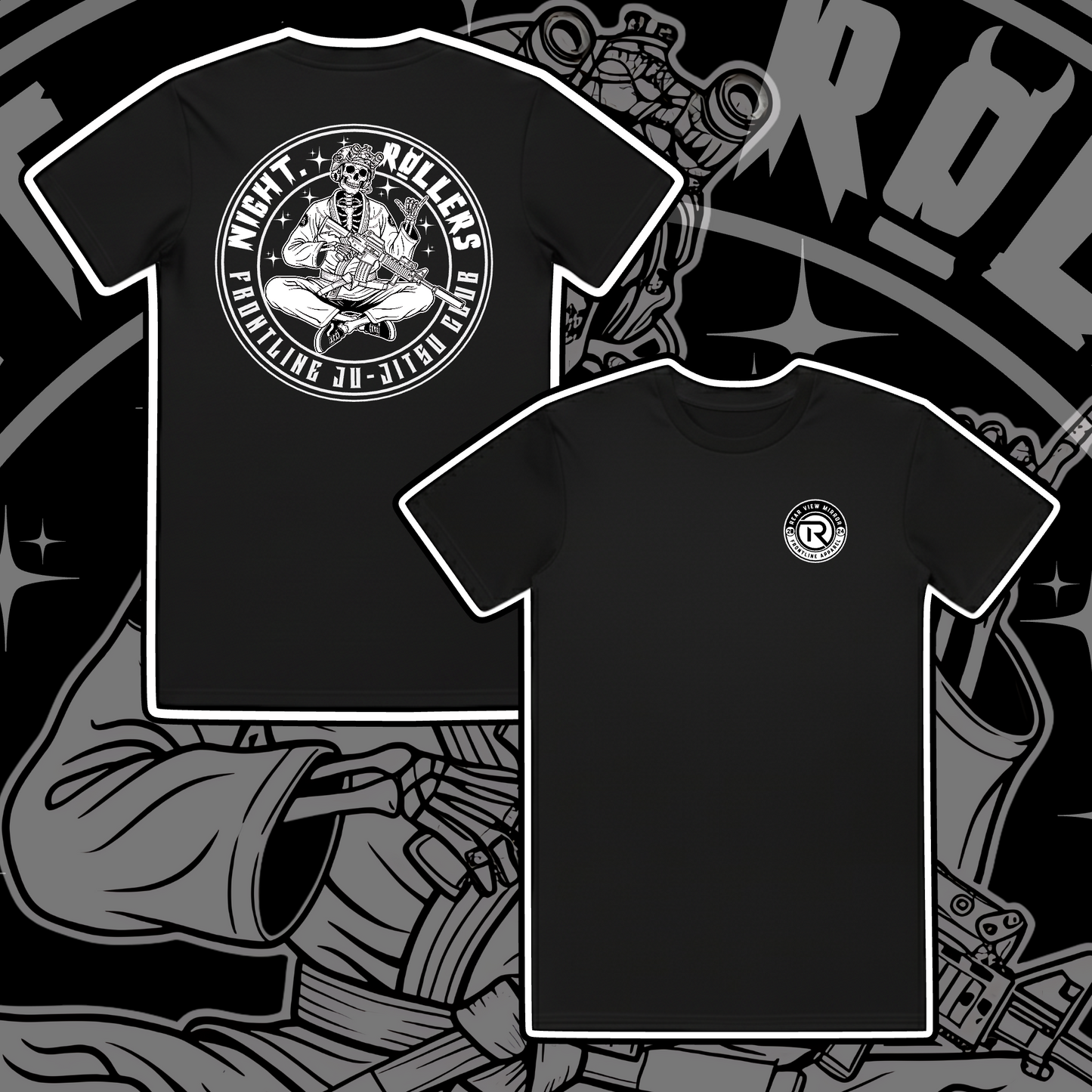 Night Rollers - Frontline Ju-Jitsu Club - Staple Tee - Rear View Mirror