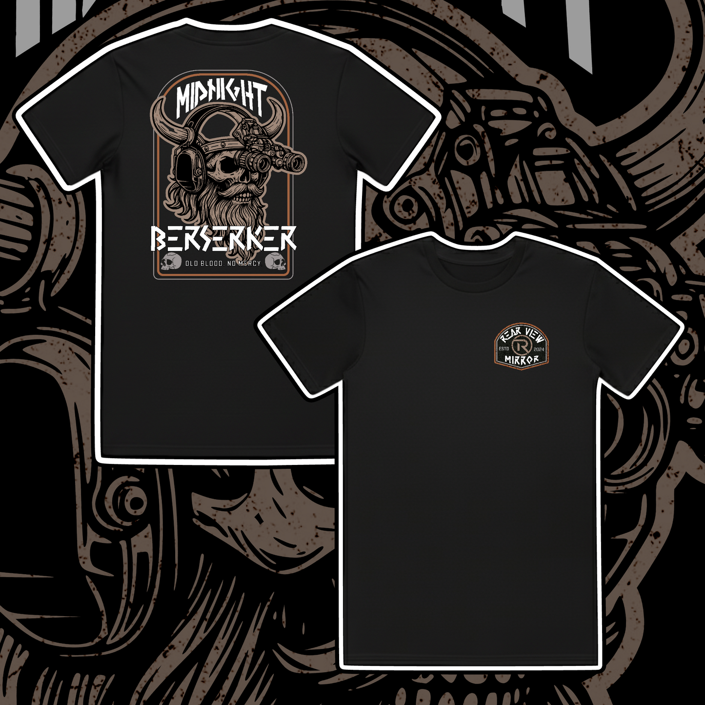 Midnight Beserker - Staple Tee -  Rear View Mirror