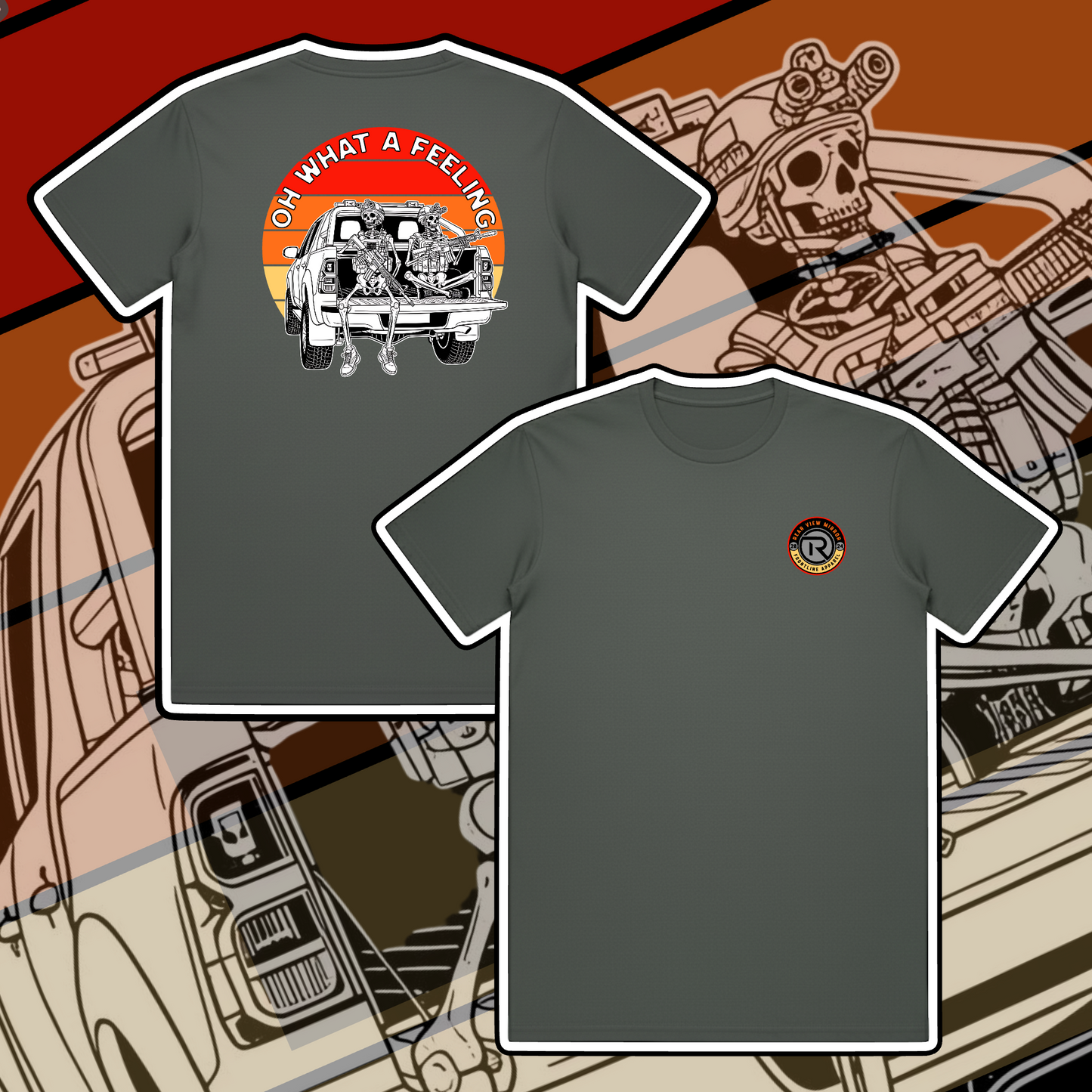 Oh What a Feeling - Staple Tee - Rear View Mirror