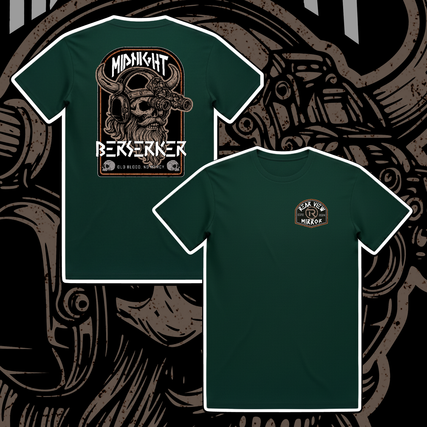Midnight Beserker - Staple Tee -  Rear View Mirror